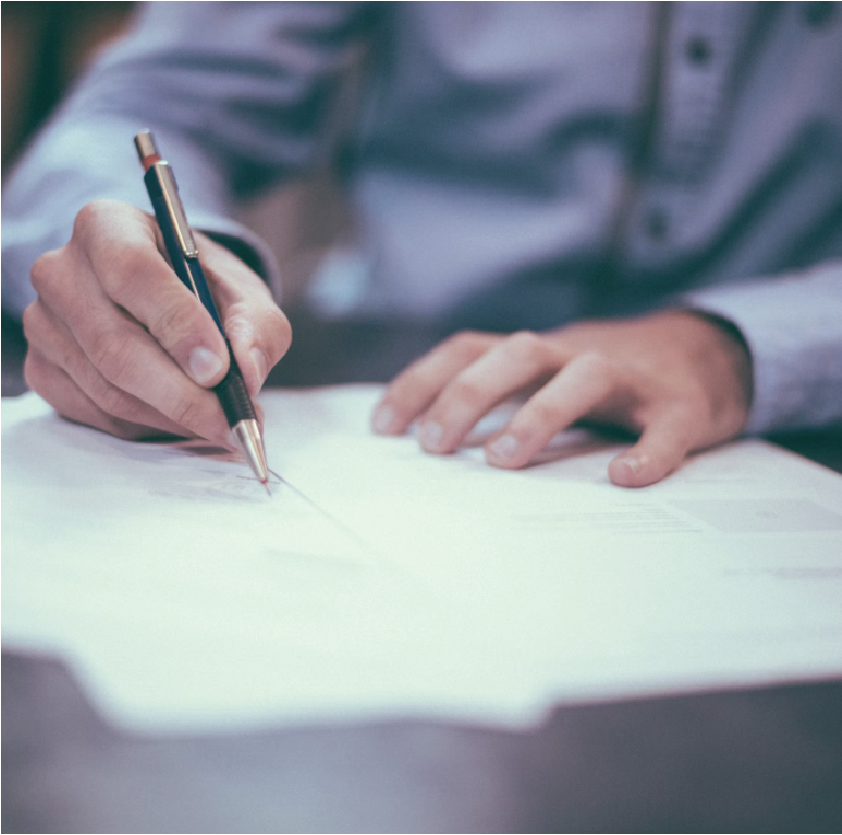 man writing