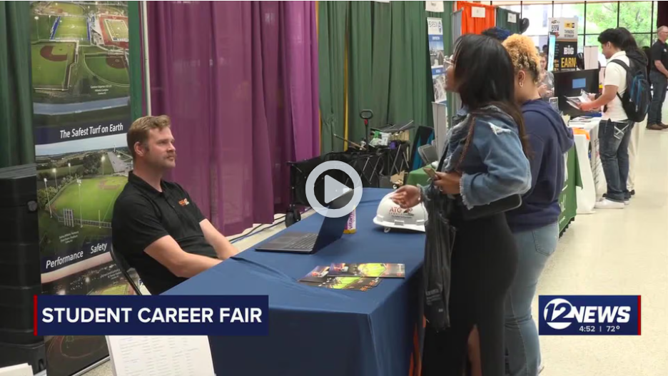 Students exploring job fair